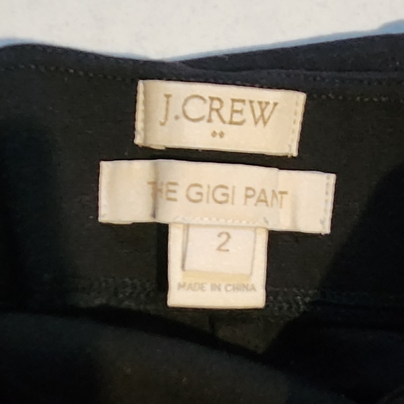 J Crew The Gigi Pant Black Ponte with Faux Leather Stripes Size 2 EUC - Picture 5 of 5